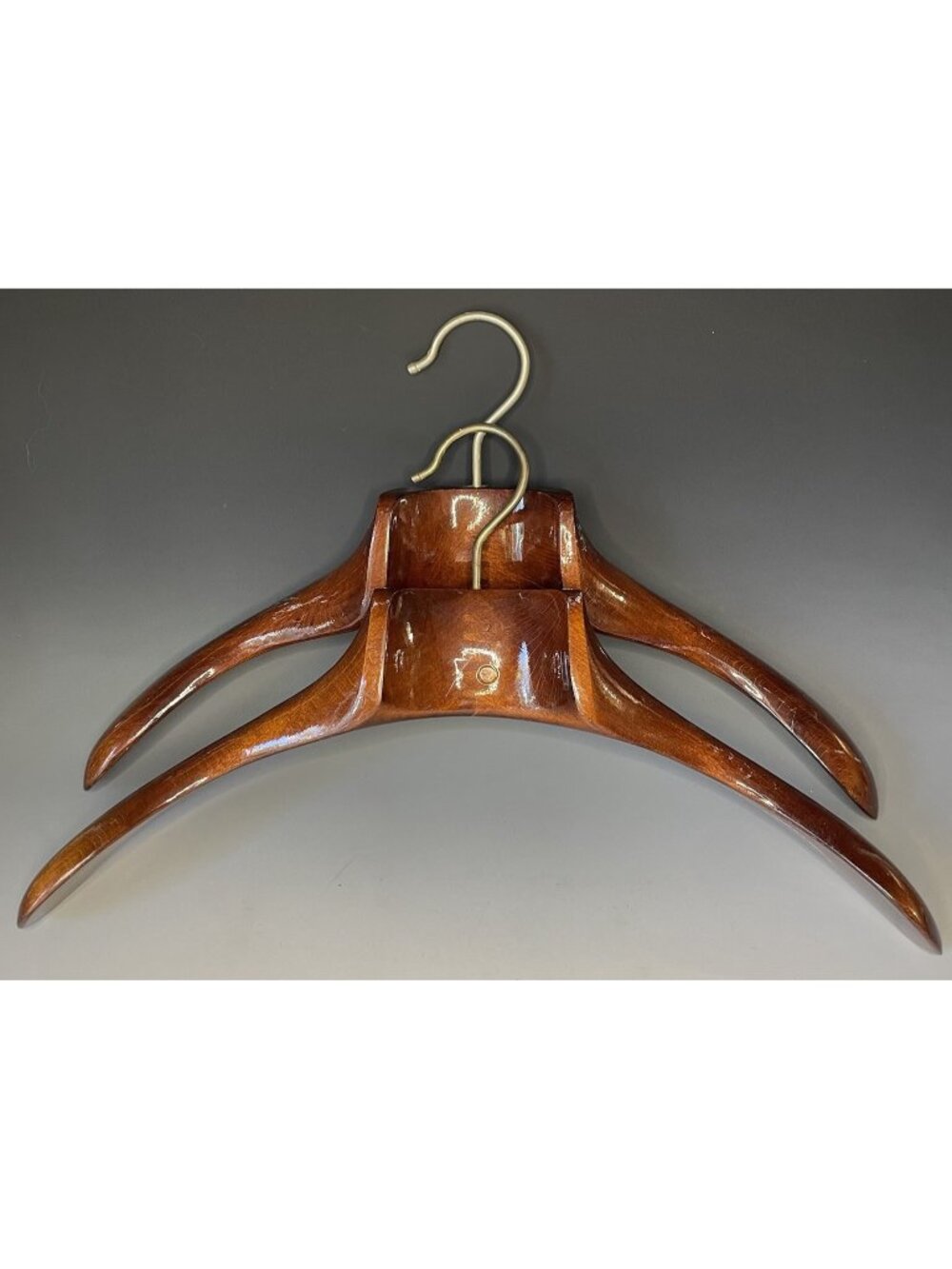 PAIR of Mid-Century Mod Fratelli Reguitti Italian Dovetailed Wooden Hangers